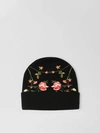 BURBERRY EMBROIDERED ROSE WOOL BEANIE