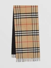 Burberry Reversible Check Cashmere Scarf In Black