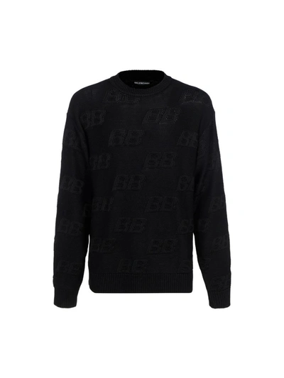 Balenciaga Cashmere Knit Sweater In Black