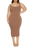 Naked Wardrobe The Nw Hourglass Midi Dress In Coco