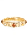 Gas Bijoux Strada Cabochon Stretch Bracelet In Yellow / Pink /turq