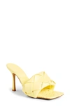 Bottega Veneta 90mm Lido Woven Leather Slide Sandals In Lemonade