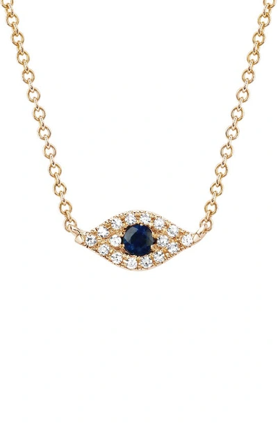 Ef Collection Evil Eye Diamond & Sapphire Choker Necklace In Rose Gold