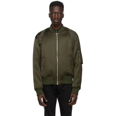 Alexander Mcqueen Harness-detailed Nylon Bomber Jacket In Green