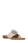 Andre Assous Women's Novalee Featherweights Leather Fringe Demi Wedge Sandals In Beige Fabric