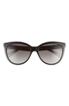 Kate Spade Daeshas 56mm Polarized Cat Eye Sunglasses In Black/ Pink/ Grey
