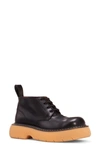 Bottega Veneta The Bounce Leather Ankle Boots In Black-nat Rubber