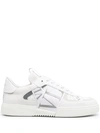 Valentino Vl7n Brand Strap Low Top Sneakers In White Calfskin Leather In White