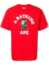 A BATHING APE COLLEGE CAMOUFLAGE LOGO-PRINT COTTON T-SHIRT