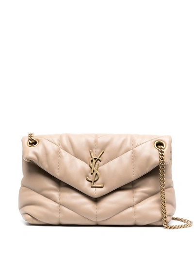 Saint Laurent Loulou Small Shoulder Bag In Neutrals