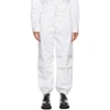 DION LEE WHITE COTTON PARACHUTE TROUSERS