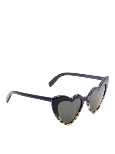 Saint Laurent Loulou 012 Leopard And Black Heart Sunglasses