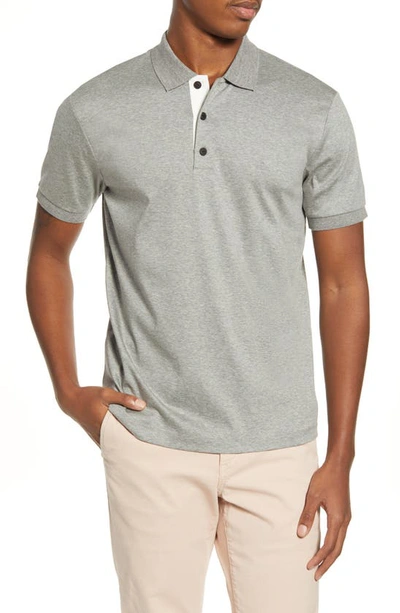 Rag & Bone Interlock Slim Fit Heathered Polo Shirt In Gray