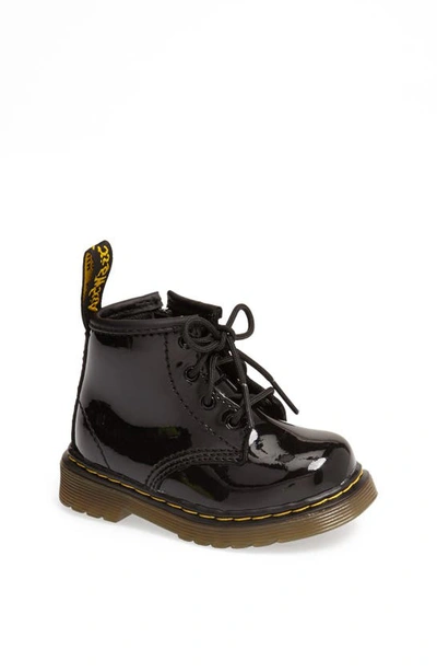 Dr. Martens Kids'  Brooklee B Infant Girls Black Zip Boots Colour: Black Patent, Size: 8