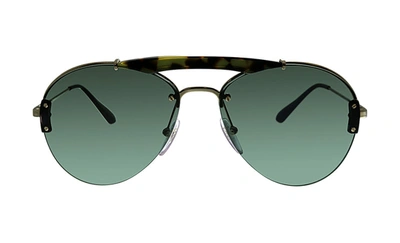 Prada 62us Aviator Sunglasses In Grey