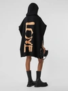 BURBERRY LOVE WOOL BLEND JACQUARD HOODED CAPE