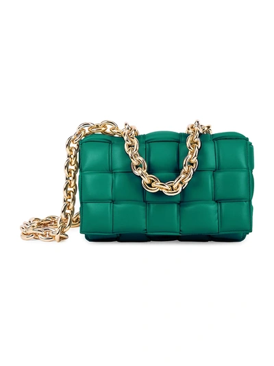 Bottega Veneta The Chain Cassette Padded Leather Shoulder Bag In Racing Green