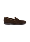 GEORGE CLEVERLEY OWEN' WIDE STRAP SUEDE PENNY LOAFERS