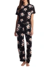 Honeydew Intimates All American Floral Knit Pajama Set In Black Floral