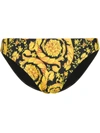 Versace Slip Mare Lycra Barocco All Over In Black