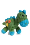 WARE OF THE DOG COTTON CROCHET DINOSAUR SQUEAKY DOG TOY,WD-DINOSAUR