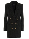 BALMAIN PINSTRIPED BLAZER DRESS IN BLACK