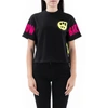 Barrow Black Woman Cropped T-shirt With Logo And Prints In Black
