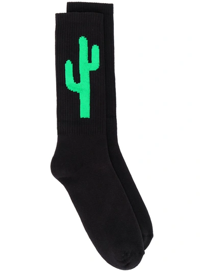 Palm Angels Cactus Socks In Black