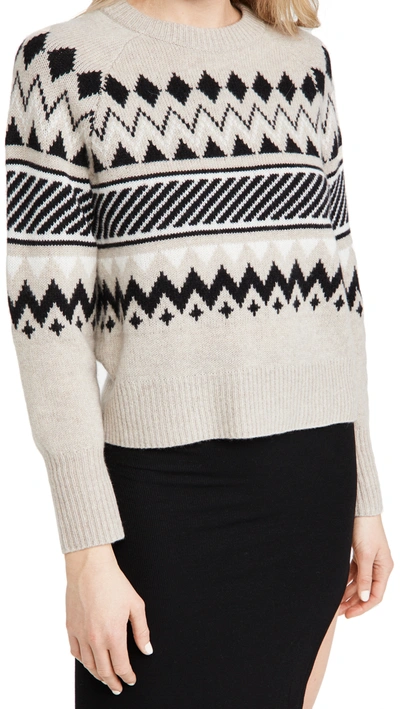 360 Sweater Lili Cashmere Sweater In Sesame/chalk/black