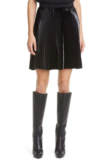 Diane Von Furstenberg Guinevere Pleated Velvet Mini Skirt In Black