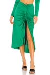 Alexis Didi Front Slit Midi Skirt In Emerald