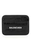 BALENCIAGA Balenciaga logo cash croco print leather cardholder