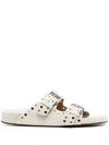 Isabel Marant Stud-embellished Slip-on Sandals In White