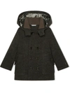 DOLCE & GABBANA DOUBLE-BREASTED HOODED COAT