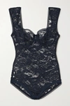 ERES VETIVER STRETCH-LACE UNDERWIRED BODYSUIT