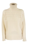 AGNONA AGNONA CASHMERE TURTLENECK SWEATER MIXED POINTS