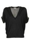 BRUNELLO CUCINELLI BRUNELLO CUCINELLI SHORT SLEEVE T-SHIRT SILK AND CASHMERE T-SHIRT WITH MONILI