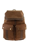 BRUNELLO CUCINELLI BRUNELLO CUCINELLI VINTAGE NABUCK AND GRAINED LEATHER LEISURE BACKPACK