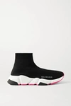BALENCIAGA SPEED LT STRETCH-KNIT HIGH-TOP SNEAKERS