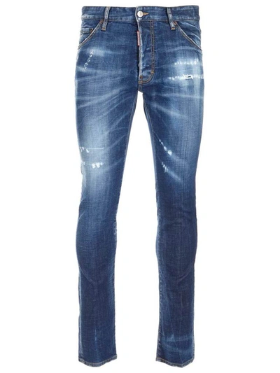 Dsquared2 Distressed Slim-fit Jeans In Blue