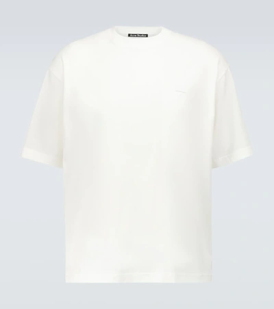 Acne Studios Exford Logo-embroidered Cotton-jersey T-shirt In White