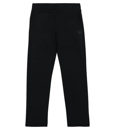 Acne Studios Kids' Face-patch Track Trousers In Black