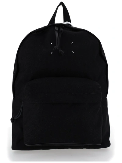 Maison Margiela Signature Logo Backpack In Black