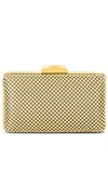 Olga Berg Natasha Ball Mesh Clutch In Gold