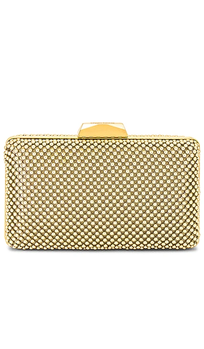 Olga Berg Natasha Ball Mesh Clutch In Gold