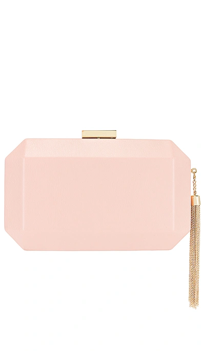 Olga Berg Lia Facetted Clutch With Tassel In Blush
