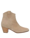 BELSTAFF BELSTAFF WOMAN ANKLE BOOTS SAND SIZE 5 SOFT LEATHER,11975071RT 5