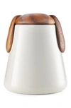Nambe Dog Treat Jar In Porcelain/ Acacia