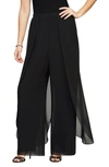 ALEX EVENINGS CHIFFON OVERLAY STRAIGHT LEG PANTS,83701019