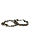 Ettika Set Of 2 Brass Bracelets In Black